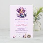 Invitation Baby shower de sirène (Debout devant)