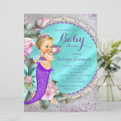 Invitation Baby shower de sirène (Debout devant)