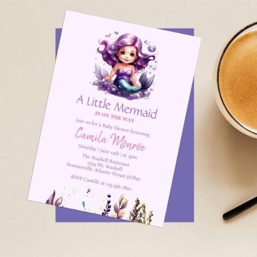 Invitation Baby shower de sirène