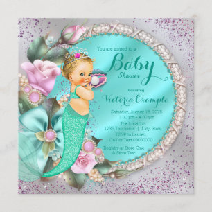 Invitation Baby shower de sirène