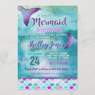 Invitation Baby shower de sirène
