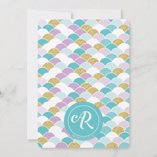 Invitation Baby shower de sirène (Dos)