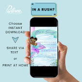 Invitation Baby shower de sirène afro-américain