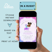 Invitation Baby shower de sirène afro-américain