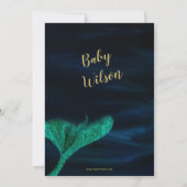 Invitation Baby shower de sirène bleu or étincelle (Dos)