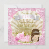 Invitation Baby shower de sirène de perle rose (Devant)
