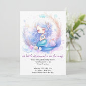 Invitation Baby shower de sirène enchanté (Debout devant)