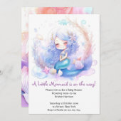 Invitation Baby shower de sirène enchanté (Devant / Derrière)