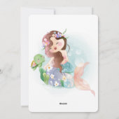 Invitation Baby shower de sirène et tortue (Dos)