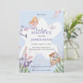 Invitation Baby shower de sirène illustrée (Debout devant)