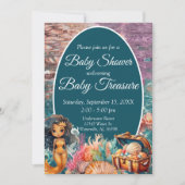 Invitation Baby shower de sirène noire (Devant)