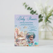 Invitation Baby shower de sirène noire (Debout devant)