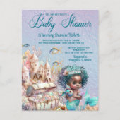 Invitation Baby shower de sirène noire (Devant)