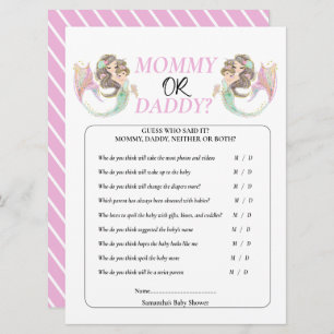 Invitation Baby shower de sirène sous la mer