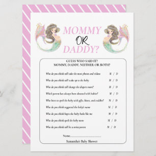 Invitation Baby shower de sirène sous la mer