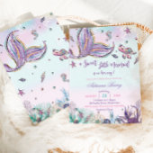 Invitation Baby shower de sirène sous la mer bébé fille