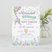 Invitation Baby shower de sirènes sous la plage de l'Invitati (Debout devant)