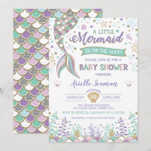 Invitation Baby shower de sirènes sous la plage de l'Invitati