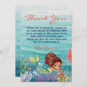 Invitation Baby shower De Sirènes Sous Le Merci De Mer (Devant / Derrière)