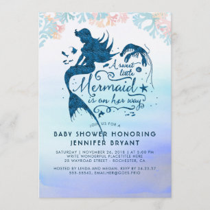 Invitation Baby shower De Sirènes Sous L'Océan Mer