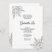 Invitation Baby shower de snowflake d'hiver (Devant / Derrière)