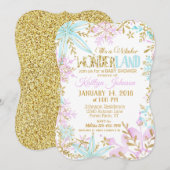 Invitation Baby shower de Snowflake Winter Wonderland (Devant / Derrière)