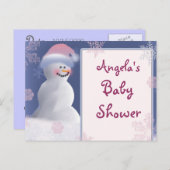 Invitation Baby shower de Snowman (Devant / Derrière)