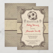 Invitation Baby shower de soccer Rétro Vintage (Devant / Derrière)