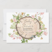 Invitation Baby shower de soie à fleurs blanches (Devant)