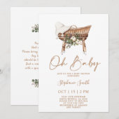 Invitation Baby shower de soins infirmiers Bassinet (Devant / Derrière)