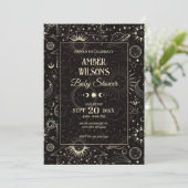 Invitation Baby shower de soleil de lune astrologique mystiqu (Debout devant)