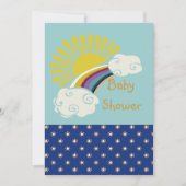 Invitation Baby shower de soleil et d'arc-en-ciel (Devant)