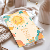 Invitation Baby shower de soleil jaune Boho