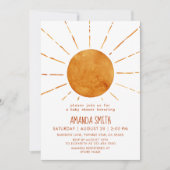 Invitation Baby shower de soleil jaune Boho neutre pour le ge (Devant)