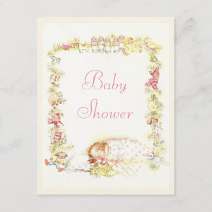 Invitation Baby shower de sommeil vintage mignon de bébé et