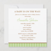 Invitation Baby shower de sonogrammes verts (Dos)
