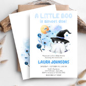 Invitation Baby shower de sorcière Blue Little Boo Ghost