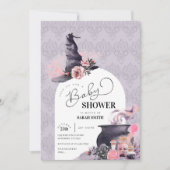 Invitation Baby shower de sorcière Halloween (Devant)