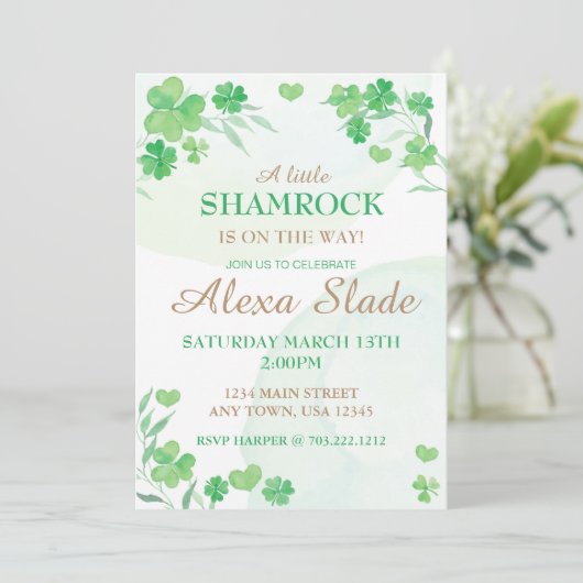 Invitation Baby shower de St. Patrick (Debout devant)
