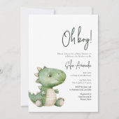 Invitation Baby shower de Stegosaurus animal mou de forêt (Devant)