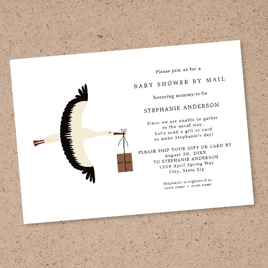 Invitation Baby shower de stockage et de colis par courrier I