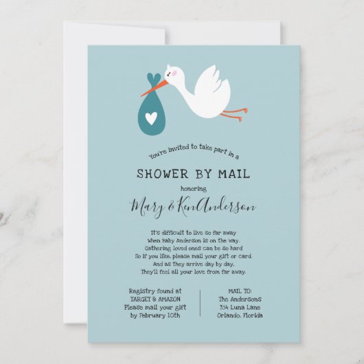 Invitation Baby shower de stockage par courrier (Devant)