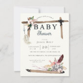 Invitation Baby shower de style boho occidental (Devant)