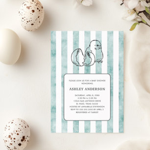 Invitation Baby shower de style Vintage pour poussette et ray