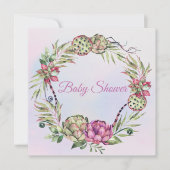 Invitation Baby shower de succulents (Devant)