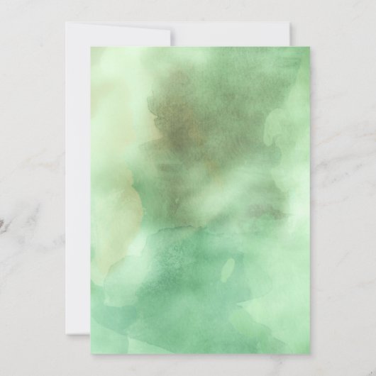 Invitation Baby shower de succulents d'aquarelle verte (Dos)