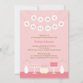 Invitation Baby shower de table douce - rose (Devant)