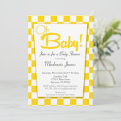 Invitation Baby shower de table les années 50 Retr (Debout devant)