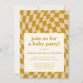 Invitation Baby shower de tableau de bord Abstrait jaune rétr (Devant)