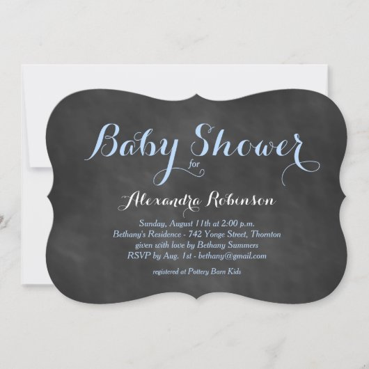 Invitation Baby shower de tableau de bord bleu (Devant)